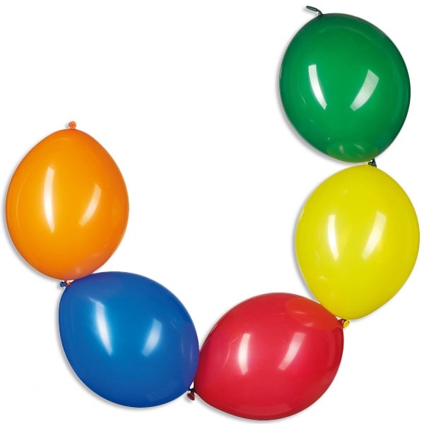 Ketten-Ballons als eindrucksvolle Ballondeko, 10 Ballons im Pack, bunt