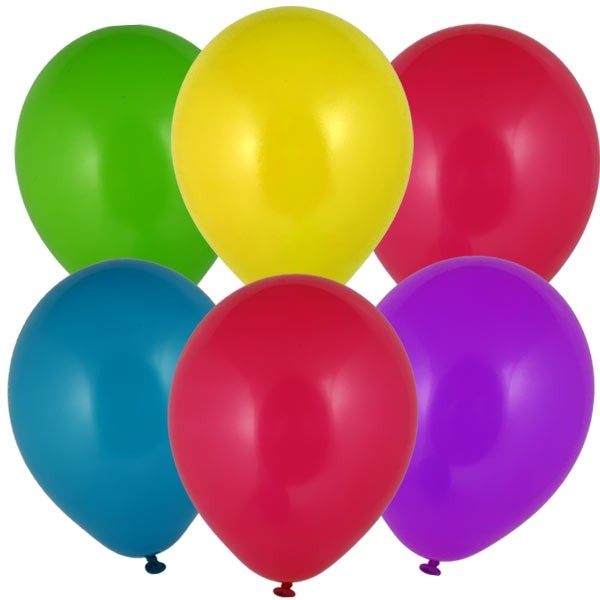 10 Ballons fashion, bunte Luftballons in rot, gelb, grün, blau, einfarbig
