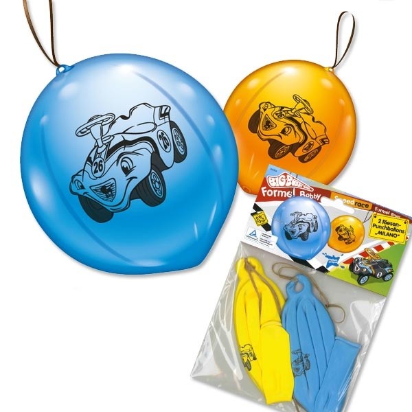 2 Riesen Punch Ballons, 2er Pck, mit niedlichem Auto-Aufdruck, 45cm